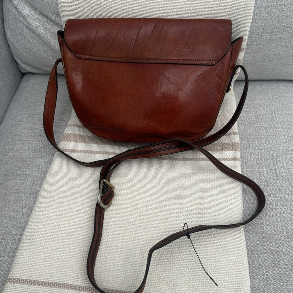 Vintage Oroton Brown Genuine Leather Crossbody Bag Handbag Australian Rare - Picture 3 of 11